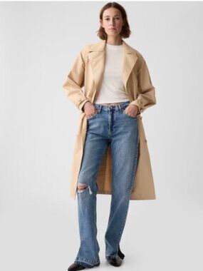 GAP 90s Loose Mid Rise Jeans Distressed Raw Hem Medium Wash Size 24 00 P Petite